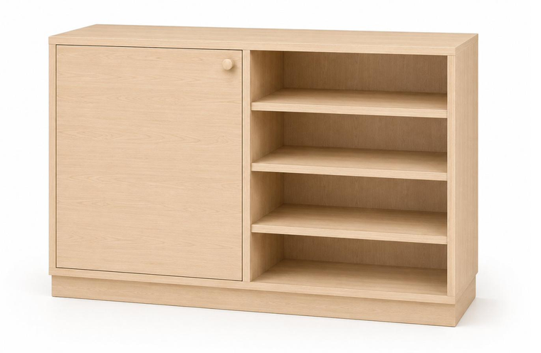 Materialschrank mit Tür links Linz B 100 H 80 cm mit 5 Einlegeböden